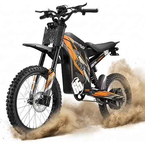 HAPPYRUN G300 Pro 72V Electric Dirt Bike for Adults, 6500W Motor, 30Ah Battery - 50 MPH Top Speed, 70 Miles Range, 350 lbs Load, Full Suspension, Hydraulic Brakes