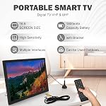 16 Portable de pouce LED TV, 1080P Numérique TV ATSC Télévision à écran large haute sensibilité HDMI, USB, Tuner numérique, AV In/Out, Moniteur d'affichage, Analogique TV, ATV avec support, télécommande