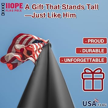 30FT Heavy Duty Flag Pole for Outside House – 13-Gauge Extra-Thick Aluminum Flagpole, Complete Set with USA Flag & All Hardware to Fly Two Flags – Great for Patriotic Displays & Gift Giving