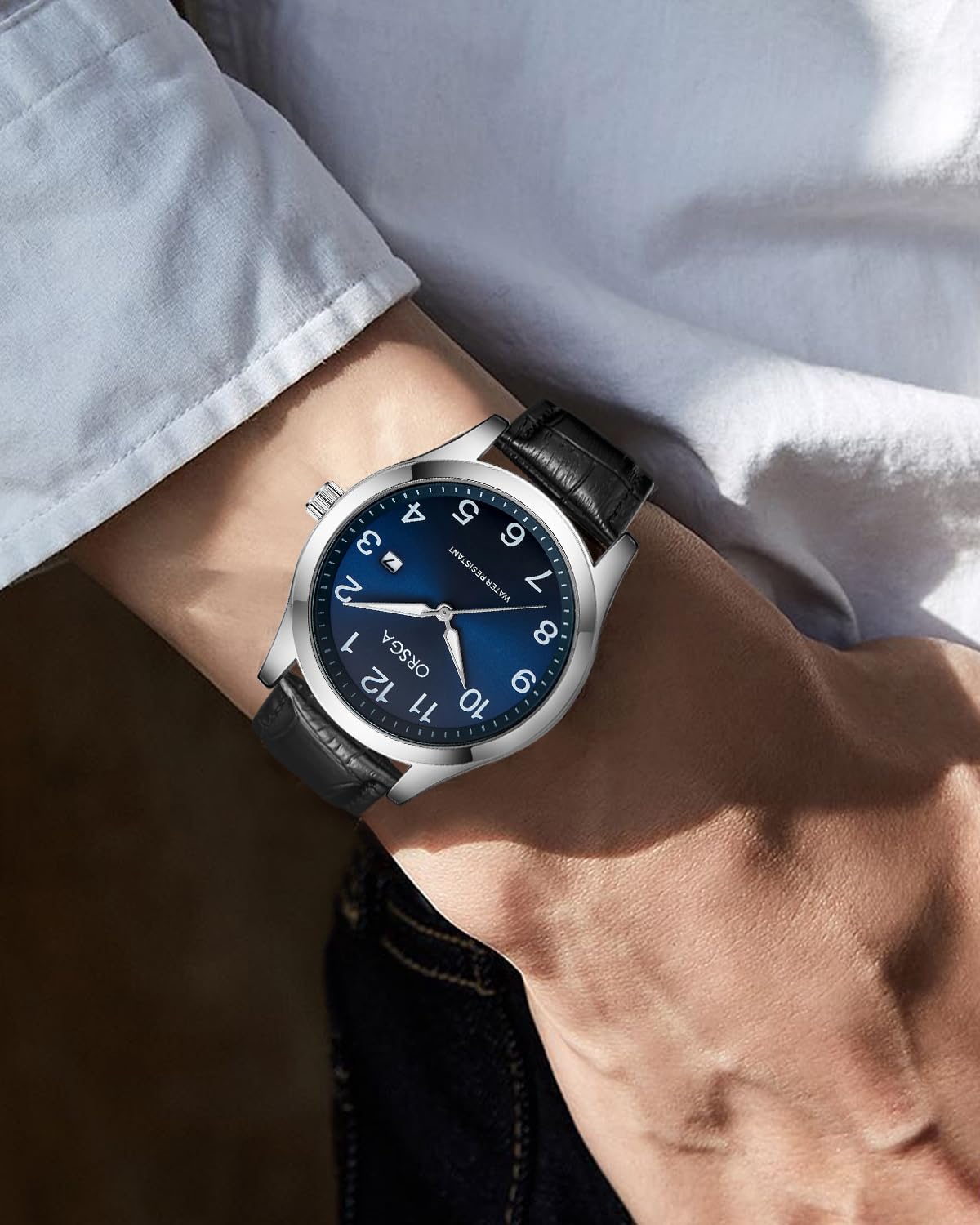 CIVO Orologio Uomo Acciaio Analogico Orologio da Polso Elegante Data Impermeable Luminoso Orologio da Uomo Classico Business Quarzo Orologi, Regalo Uomo