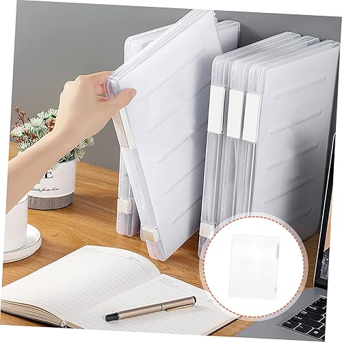 Miniatura 3 de Operitacx Caja de almacenamiento de archivos de escritorio, organizador de papel de escritorio, carpeta de archivos transparente, contenedor de