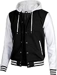 Decrum Veste à capuche Hommes - Mode Trendy Casual High School Baseball Letterman Hommes Hoodie Bomber Jackets
