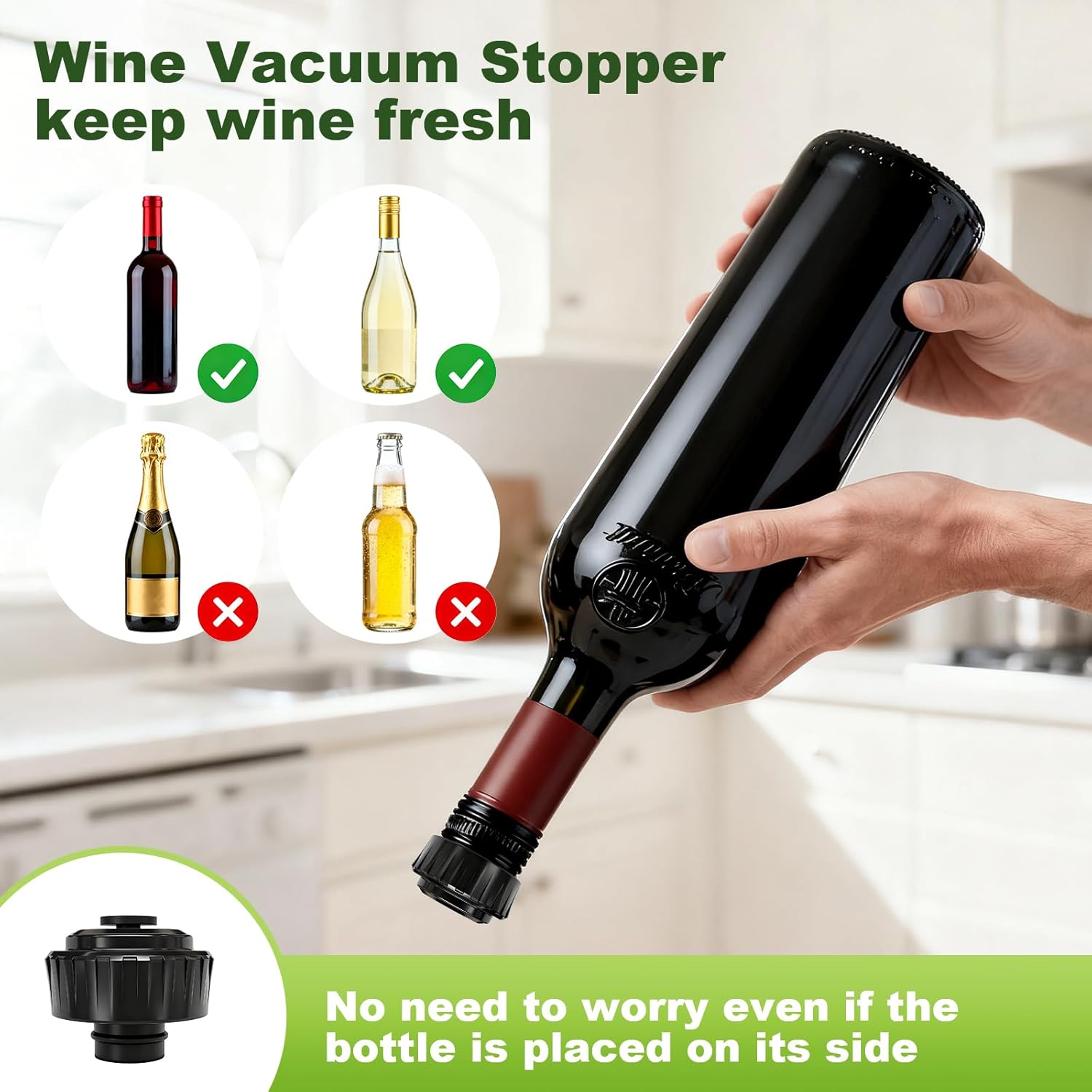 Premium Metal Handheld Vacuum Sealer, Vacuum Sealer for Food with Power Display & Detachable Tank, 60kPa Strong Suction, Includes 30 Reusable Bags & Wine Stopper for Food Preservation- Silver - Image 7