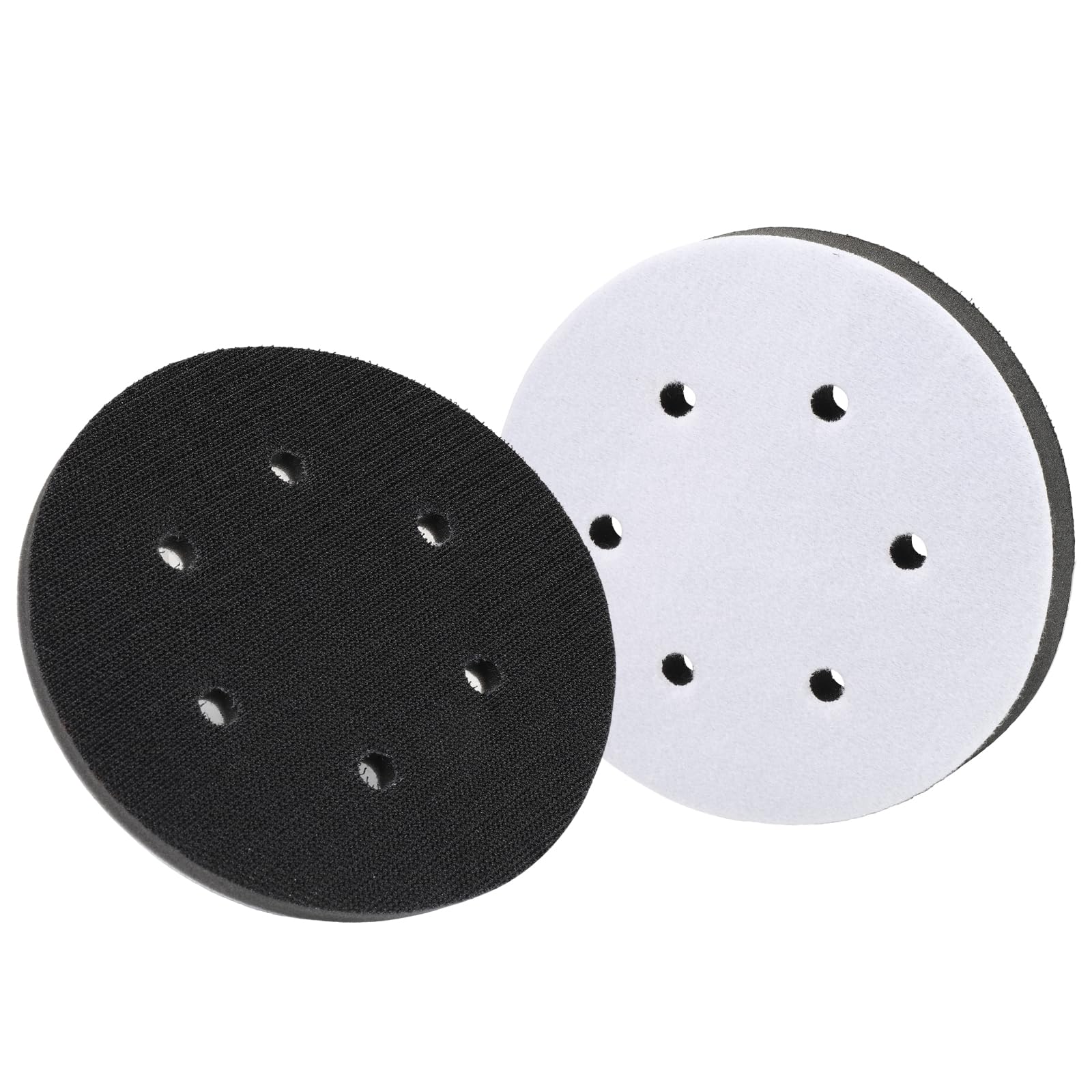2 Pack 6 Inch 6 Holes Interface pad,Orbital Sander Foam Pad，6" Foam Sanding Pads，Hook and Loop Soft Density Sponge Cushion Buffer Backing Pad for