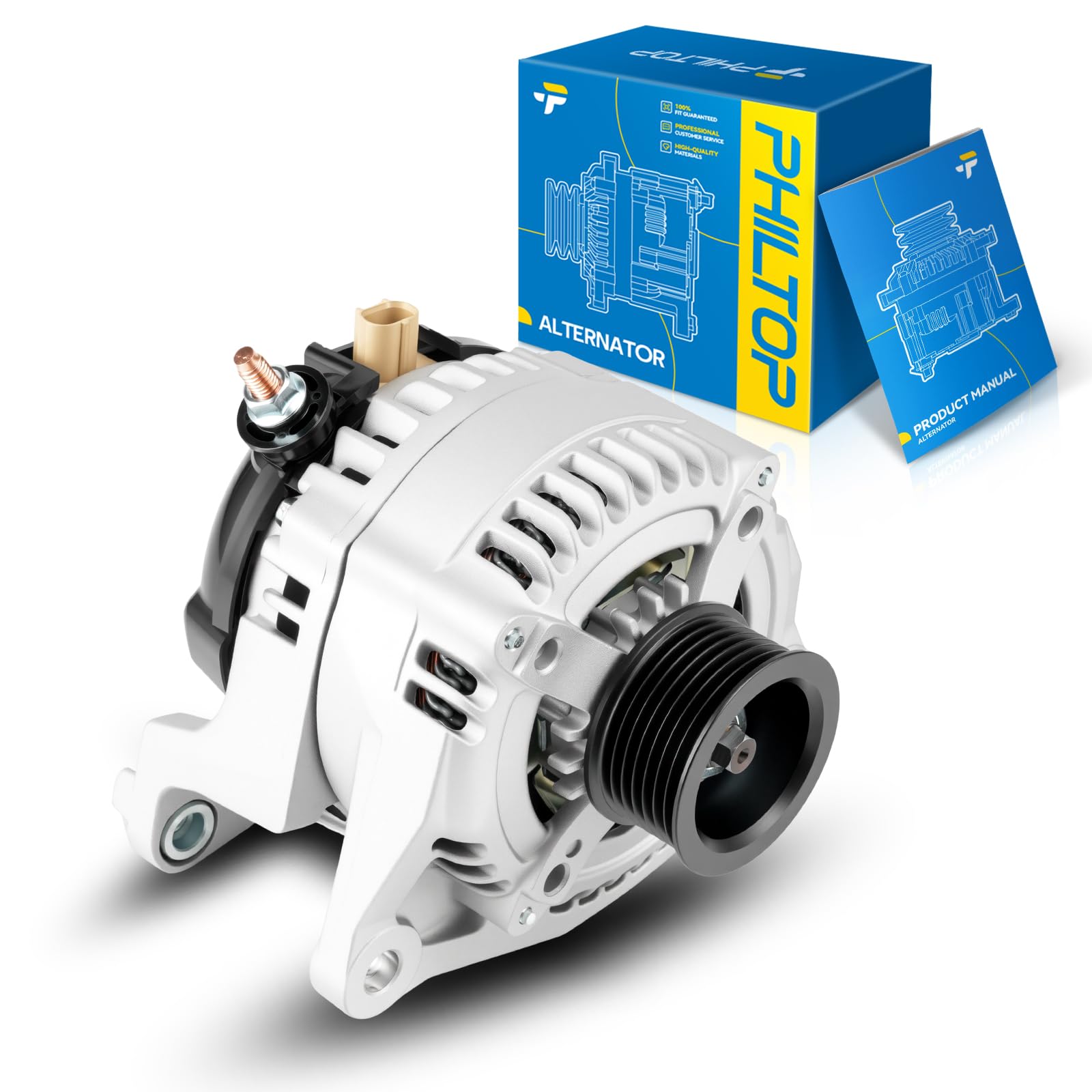 PHILTOP Alternator Compatible with Dodge 2003-2006 5.7L; 5.7L, 2004-2006 Durango 5.7L Replacement 13988N,160 Amp13988N,S7,CW,ER/IF,13988N New Alternator
