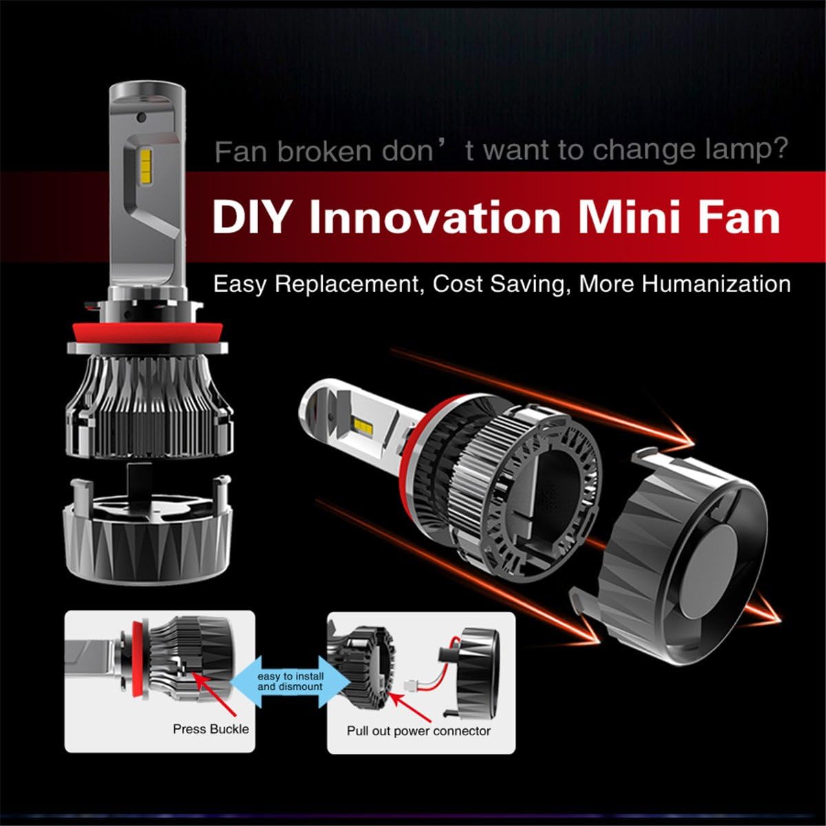 Lіmіtеd Dіѕсоunt ALLA Lighting S-HCR H11B LED Bulbs High, Low Beam Conversion Kits, 6000K Xenon White 10000Lms Extreme Super Bright All-in-One Plug-n-Play