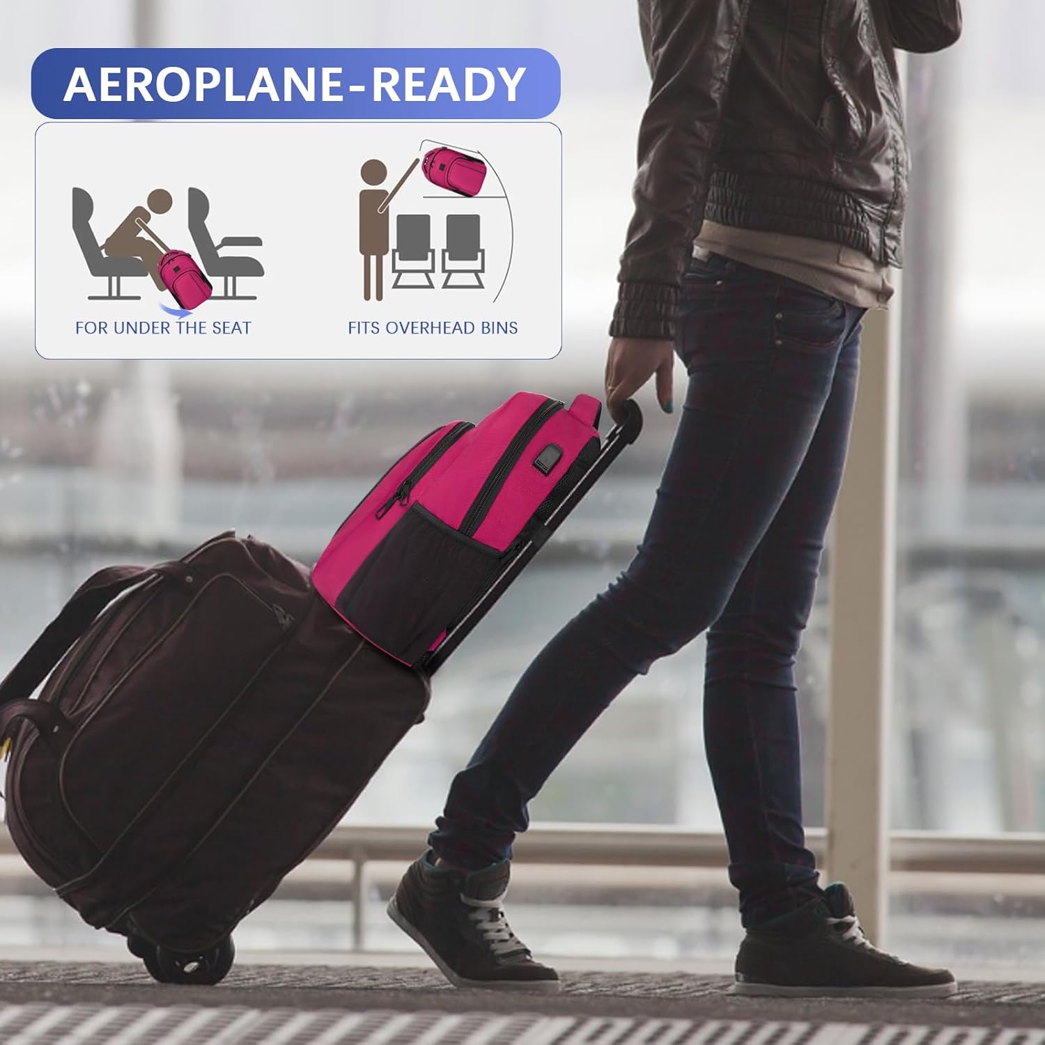 LARIPOP Travel Laptop Backpack,15.6 Inch Business Laptop backpack for Men Women with USB Charging Port,Water-Resistant Laptopack Weekender Daypack for Work College Computer - Image 6