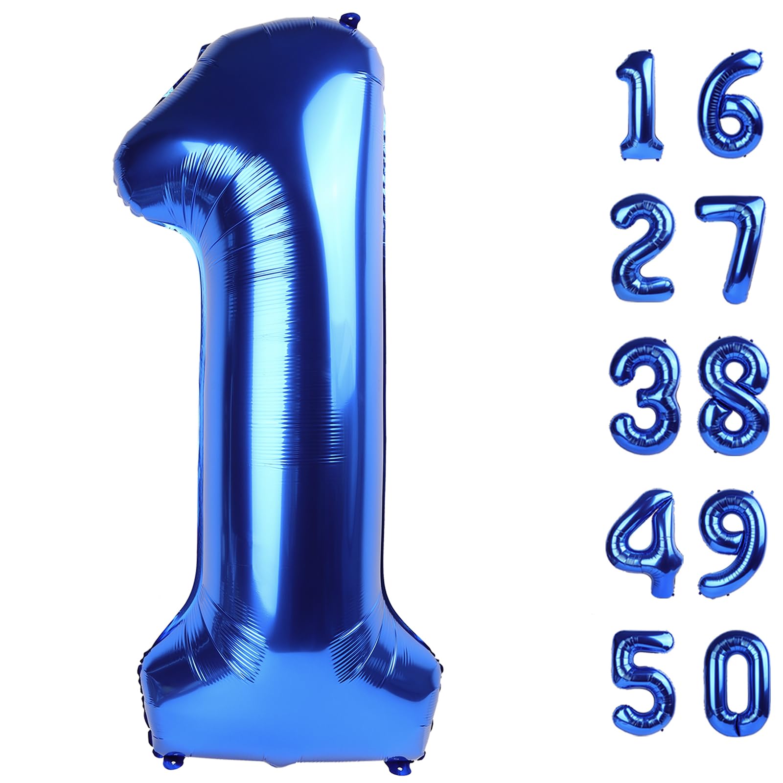 40 Inch Navy Blue Number 1 Balloon Jumbo 10 11 12 16 48 Foil Balloons for Milestone Decorations Birthdays, Corporate Events, Photo Booths Party
