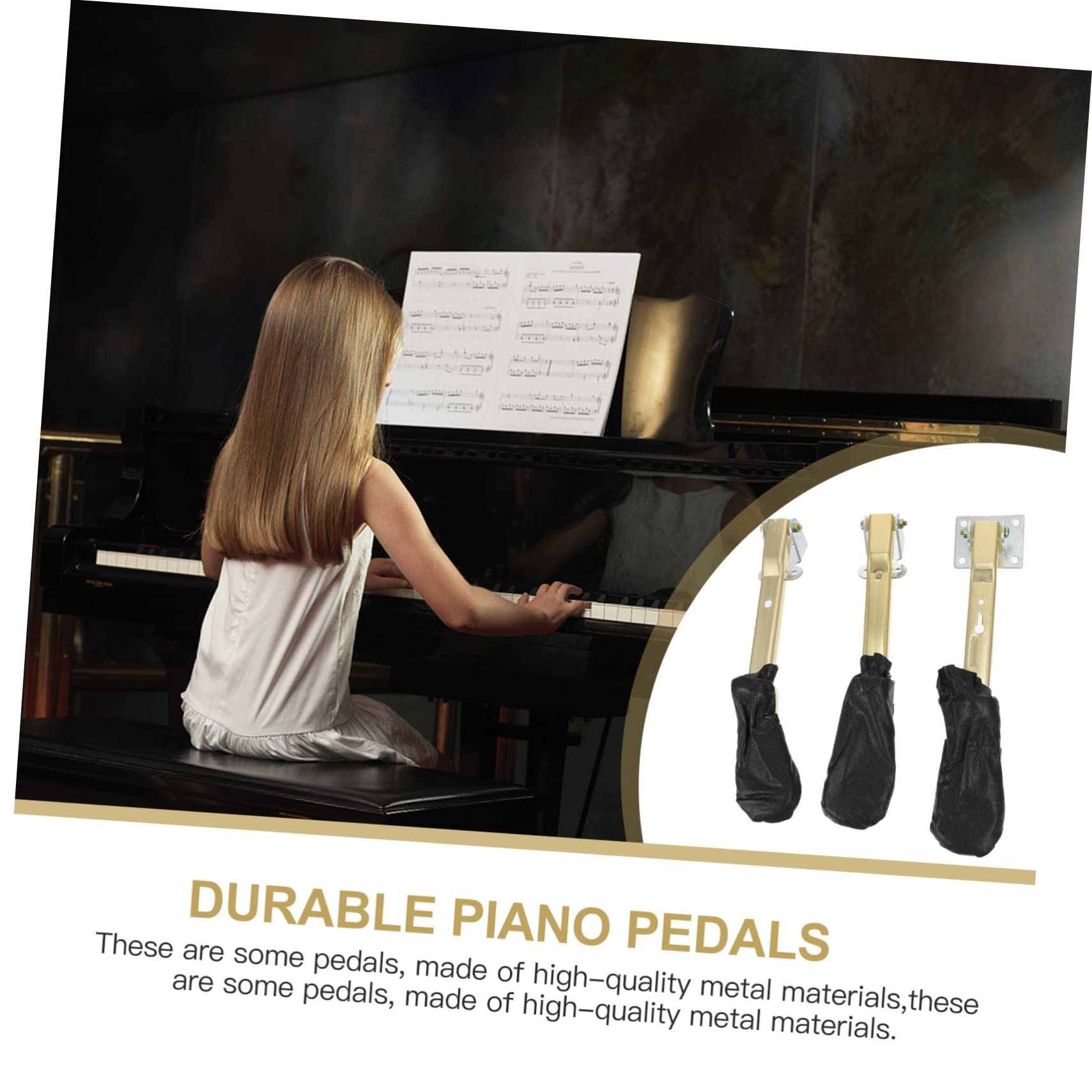 Pédales de Piano en Métal pour Piano Droit, Lot de 3 Pièces