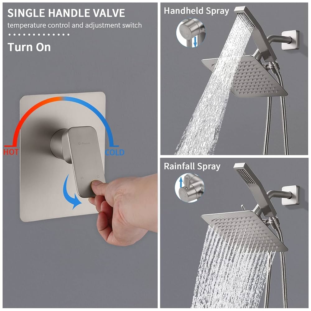 金属製シャワーヘッドセット Amazon.co.jp: 全金属シャワー蛇口セット デュアルスクエア