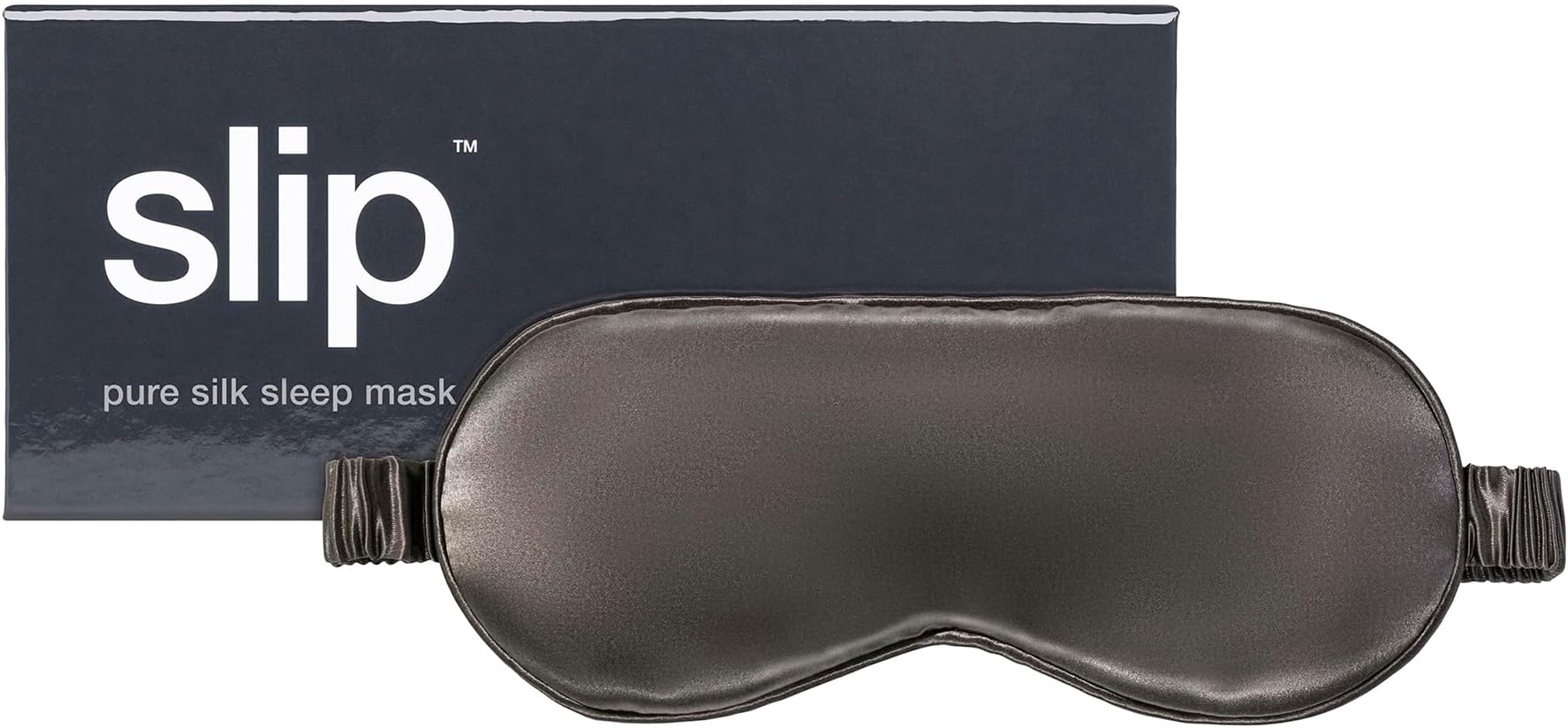 slip Pure Silk Sleep Mask - Charcoal | 100% Mulberry Silk, Ultra Soft & Comfortable, Blocks Light for Restful Sleep | Adjustable Strap for Perfect Fit, Gentle on Skin & Hair | Ideal Travel Accessory