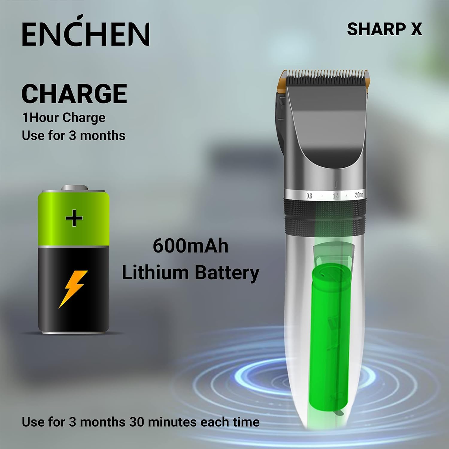 Enchen Sharp X Trimmer Charging Illustration
