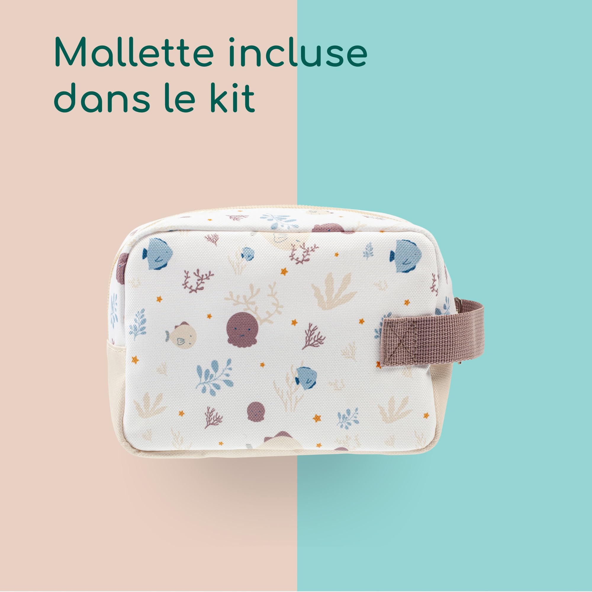 Bebeconfort Trousse de toilette bébé Essential Care, kit de soins pour bébé dès la naissance, idéal pour voyager, trousse incluse, Under the Sea