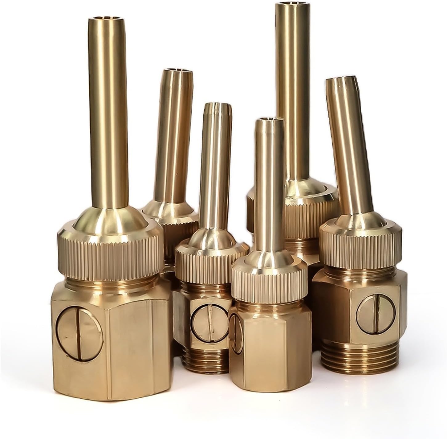 Adjustable Brass Fountain Nozzle with Built-in Valve - 1/2", 3/4", 1" Male/Female Thread Water Jet Sprinkler(1/2 Inch female)