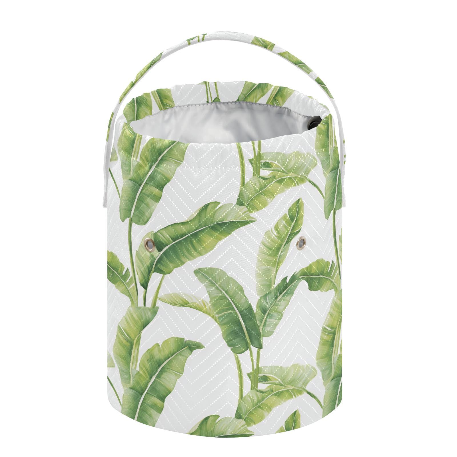 Yarn Storage Bag Small Crochet Bag Knitting Bag Organizer Banana Foliage Watercolor Yarn Bags for Crocheting Basket