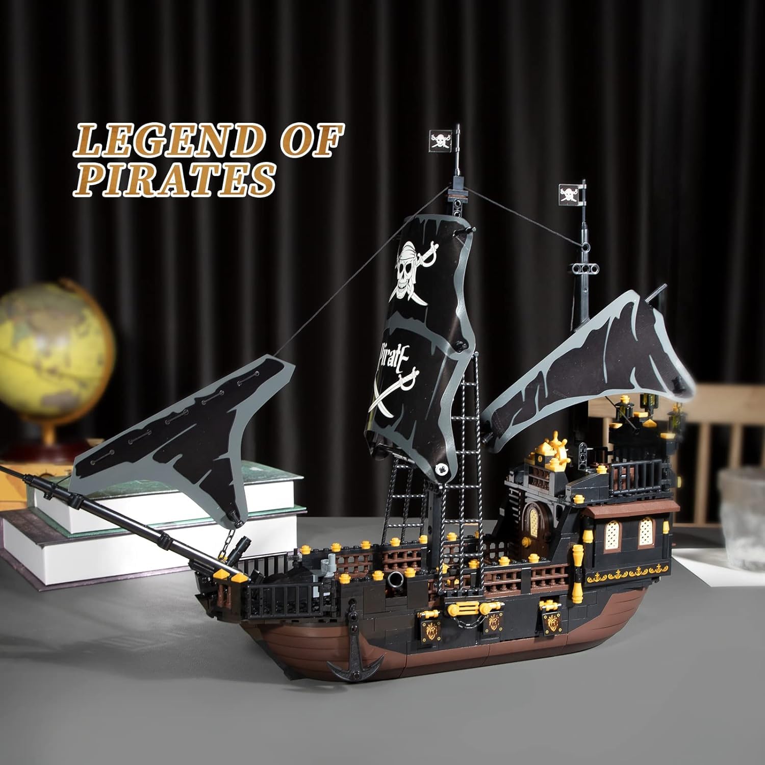 TOY PLAYER Piratenschiff Black Hawk Klemmbausteine Bausteine Ideas Bauspielzeug?Kompatibel Mit Lego Piraten Geschenk für 8-16 Jungen und Mädchen für Erwachsene Piratenschiff 652PCS - Image 2