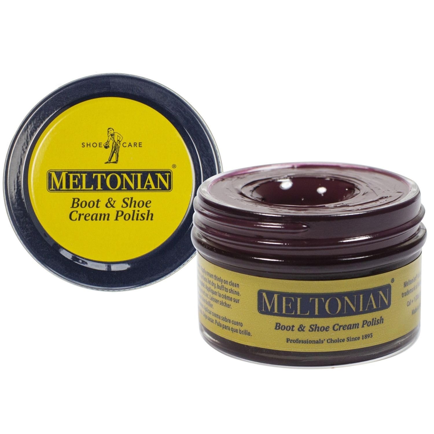 Meltonian Cream Shoe Polish, Boot Polish, Leather Shoe Polish Oil Based with Beeswax, Restores and Protects, Over 60 Colors