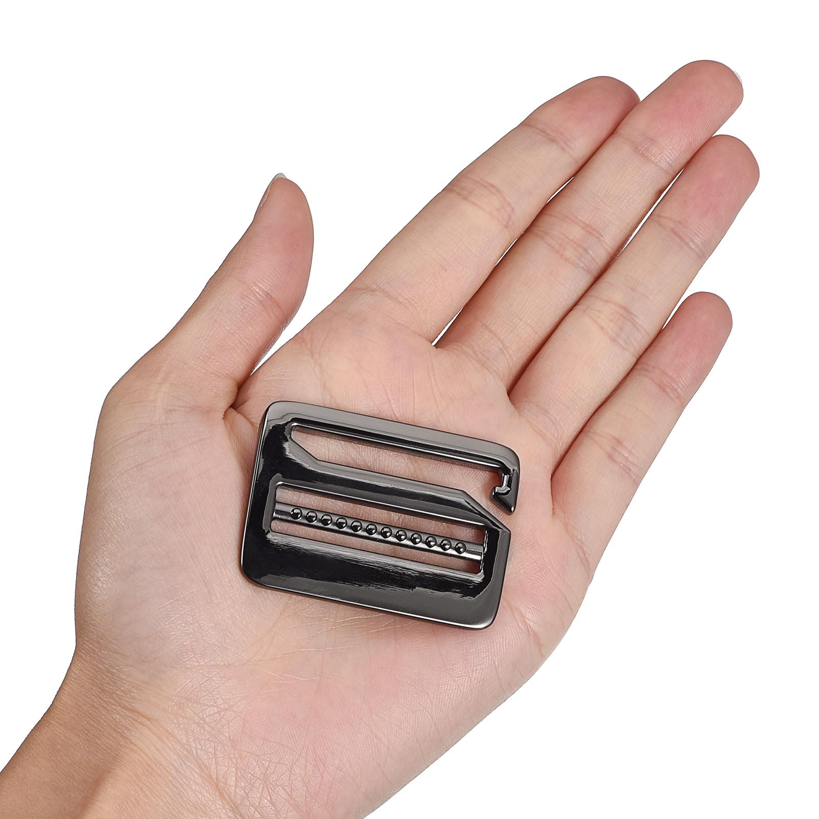 Uxcell Metal Ladder G-Hook Adjuster Slide Buckle, 2pcs 32mm(1-1/4") Inner Width for Webbing Backpack Strap Gun-Black - Image 4