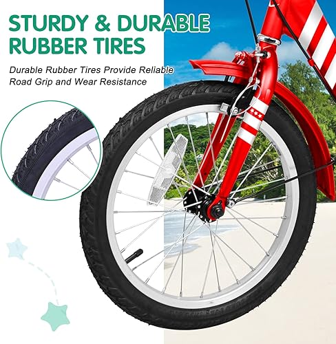 Miniatura 11 de LILYPELLE Triciclo triciclo de 16 pulgadas para principiantes y bicicletas de 3 ruedas de una sola velocidad, bicicletas de tres ruedas con cesta