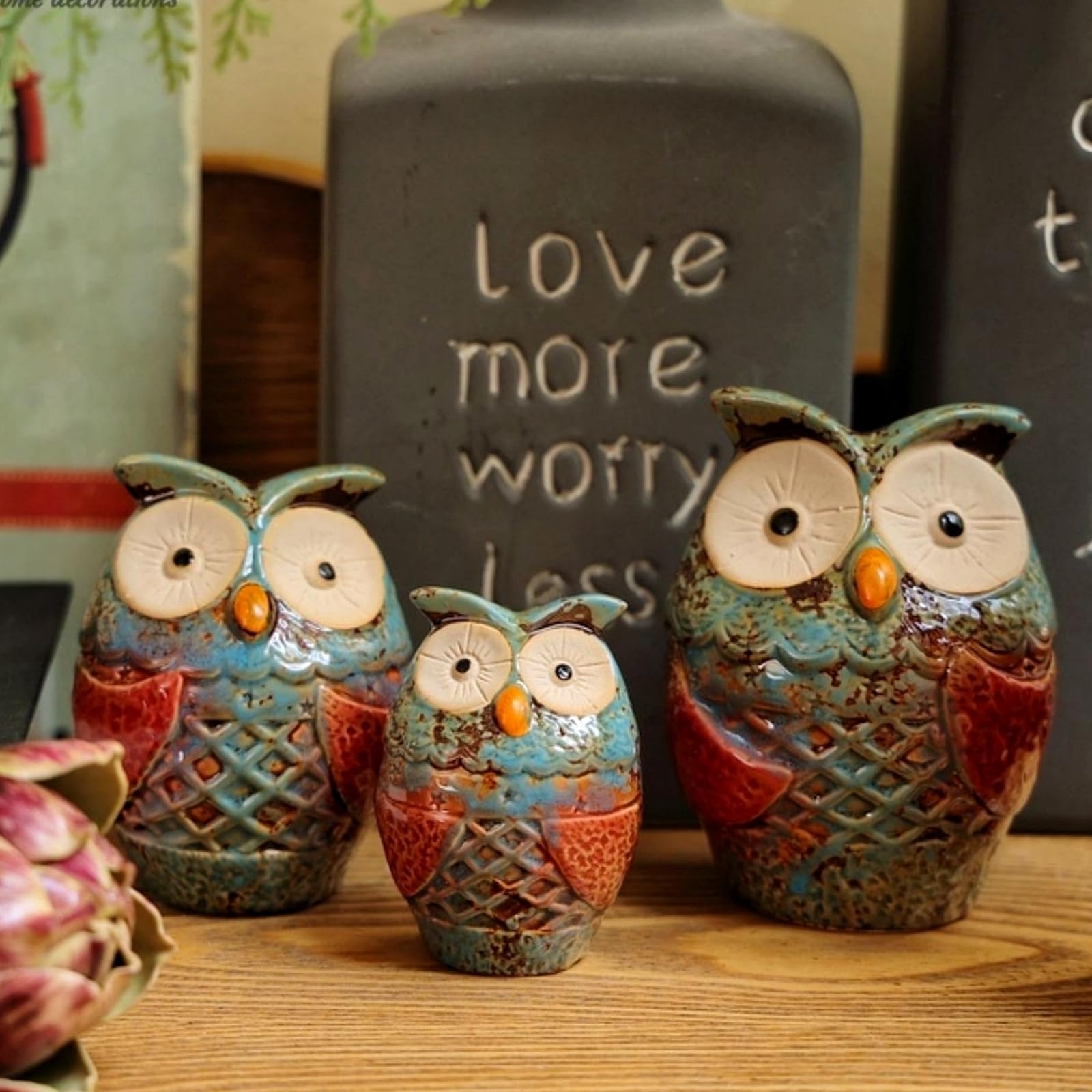 Amazon.co.jp: フクロウ 置物 ガーデン オブジェ かわいい