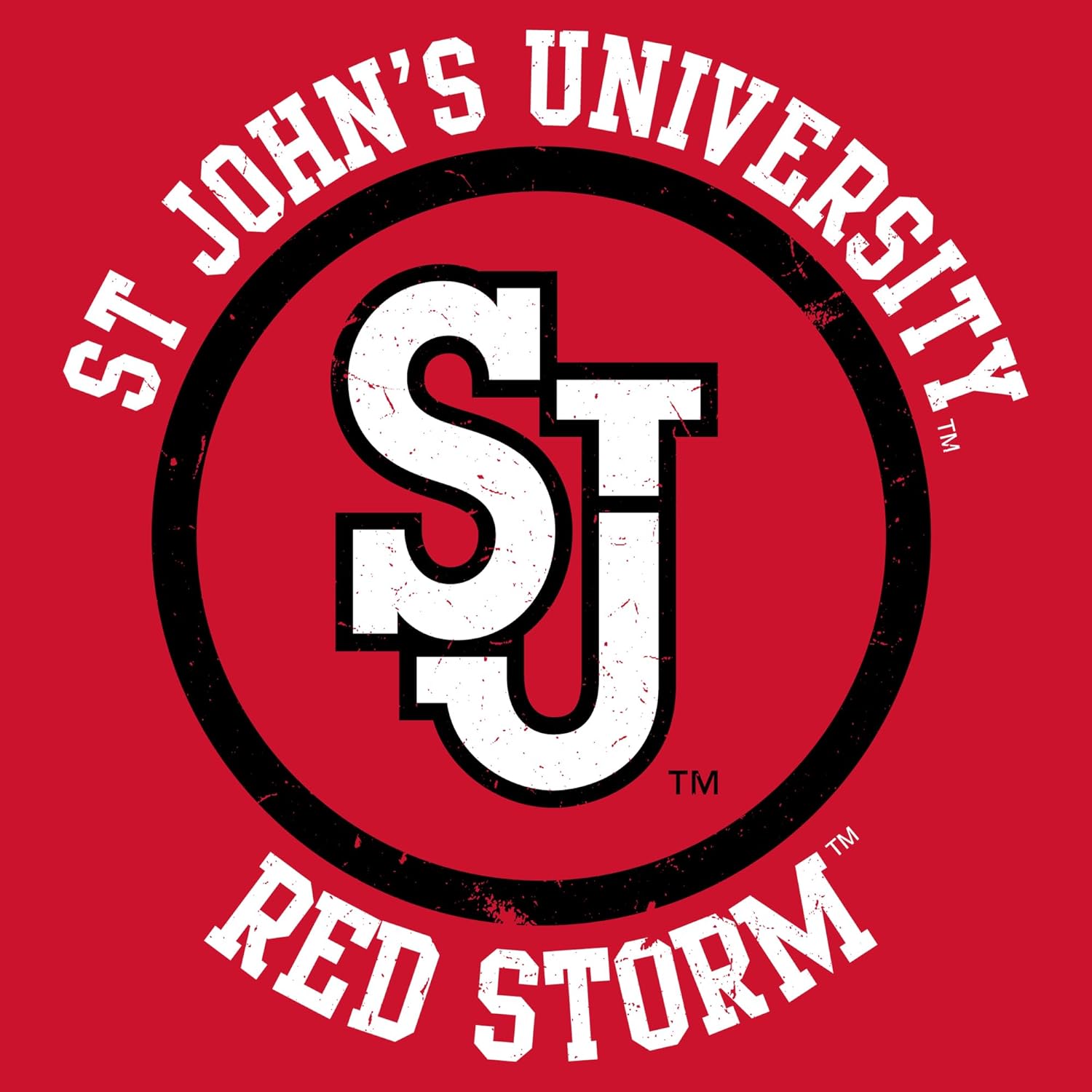 NCAA Distressed Circle Logo, Team Color Long Sleeve, College, University