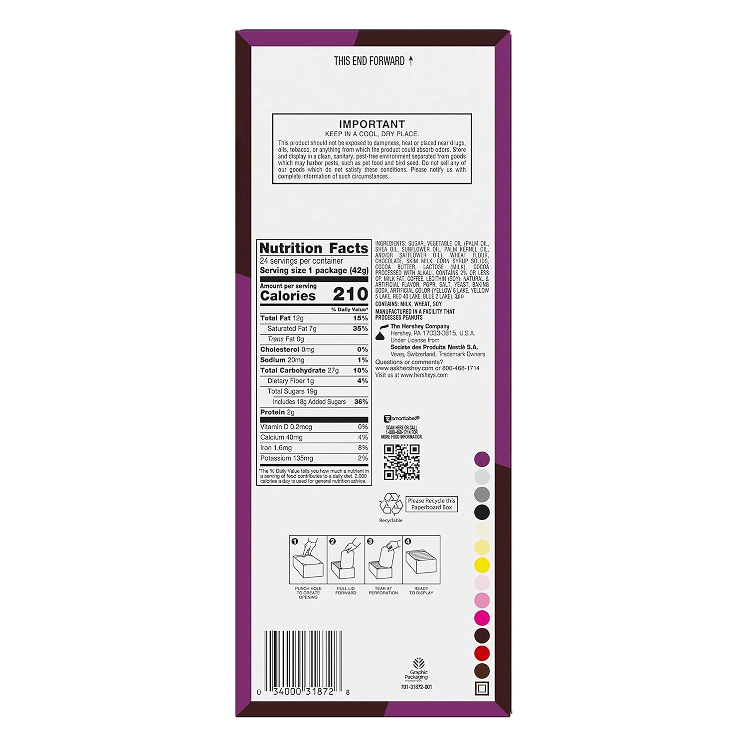 KIT KAT DUOS Mint and Dark Chocolate Wafer Candy Bars, Individually Wrapped, 1.5 oz Bulk Box (24 Count) : Everything Else