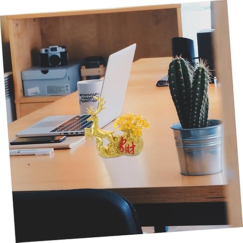 Miniatura 9 de NOLITOY Encantadora estatua de alce 1 unidad, adornos de árbol de la riqueza, árbol de la vida, árbol de la vida, decoración del hogar, accesorios