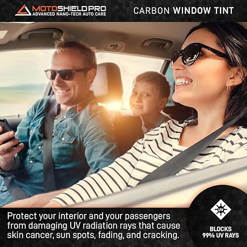 Miniatura 2 de DIY-MotoShield Pro - Tinte de carbono precortado profesional prémium para todos los vehículos, solo 1 ventana lateral bloquea el 99% de los rayos UV