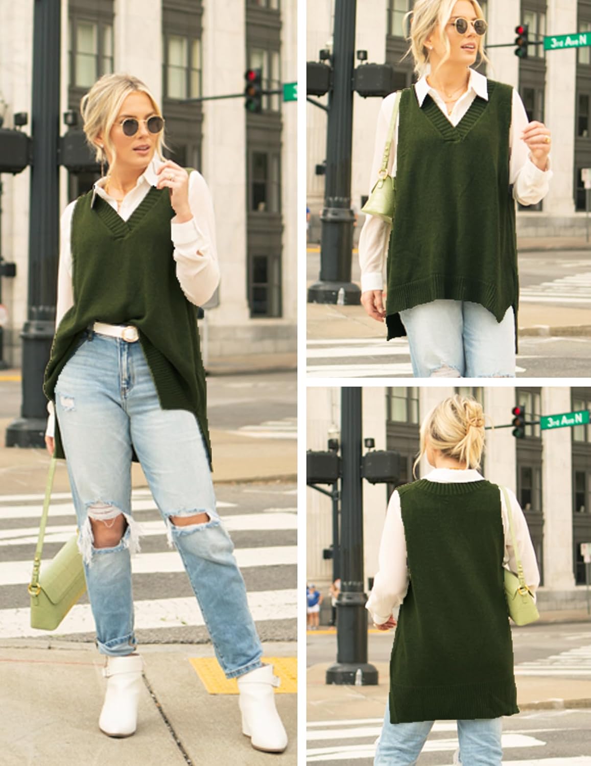 Zeagoo Sweater Vest Women Sleeveless V Neck Oversized Pullover Knitted Tops 2026 Fall Outfits - Image 2