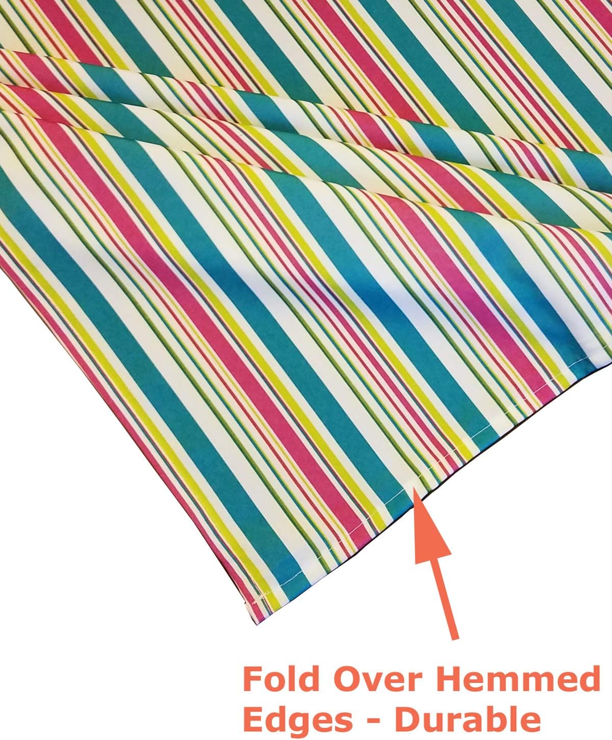 Tektrum 100% Polyester 60 X 102 Inch 60"X102" Rectangular Modern Printed Tablecloth Table Cover - Waterproof/Spill Proof/Stain Resistant/Wrinkle Free - for Camping Picnic, Dinner (Colorful Stripe)