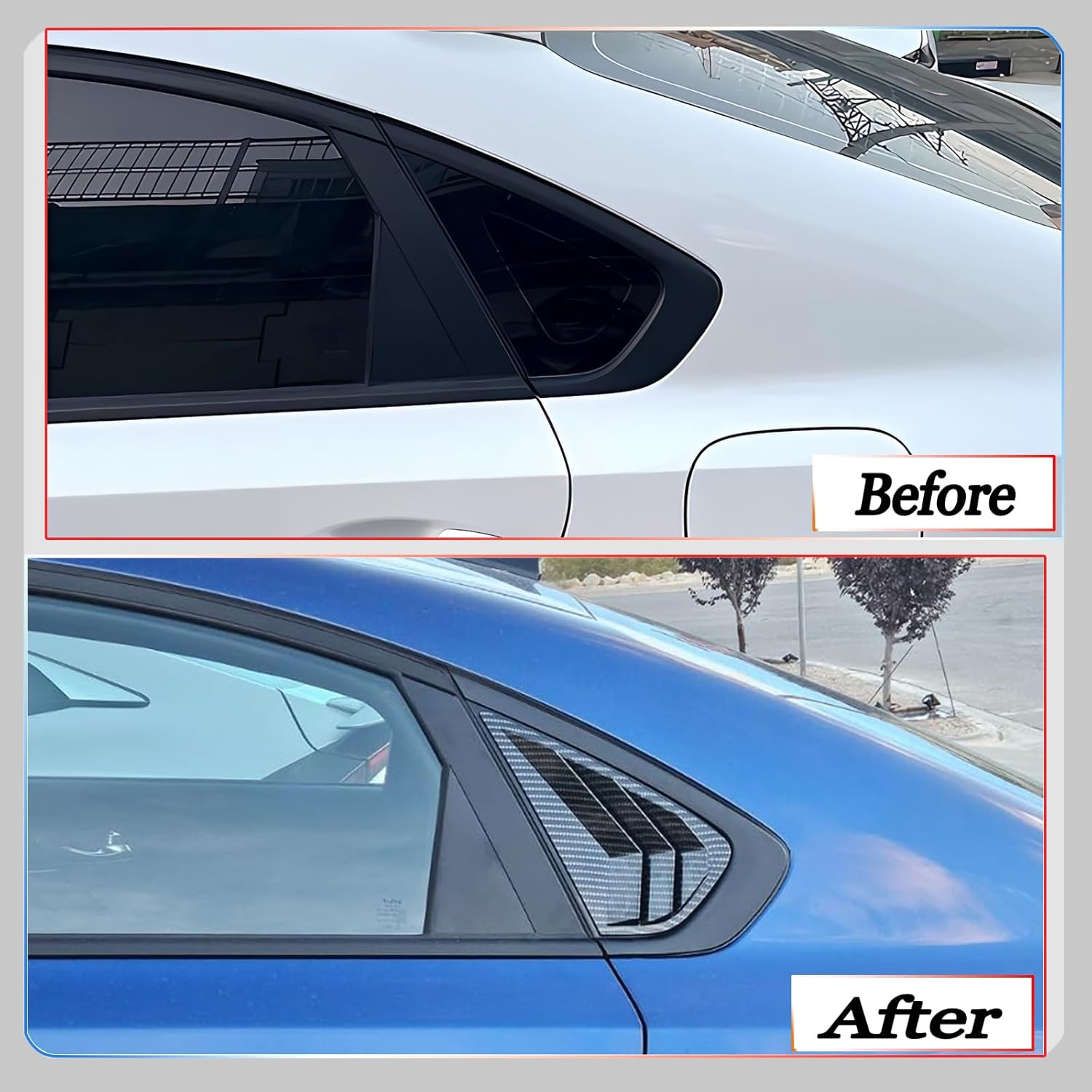 Window Louvers, for Kia Forte 2019 2020 2021 2022 2023 2024 2025, Carbon Fiber Side Rear Window Louvers Body Kit Accessories for Cars