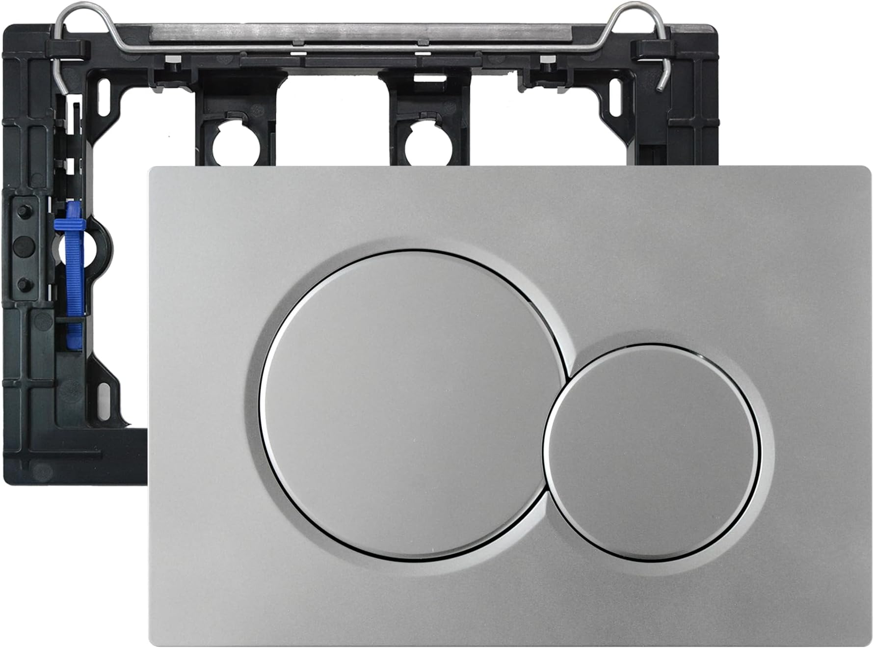 Dual Flush Valve Actuator Plate Compatible with Geberit 115.770.46.5, Bright Silver Plated. Concealed Cistern Toilet Repair Parts and Replacements.