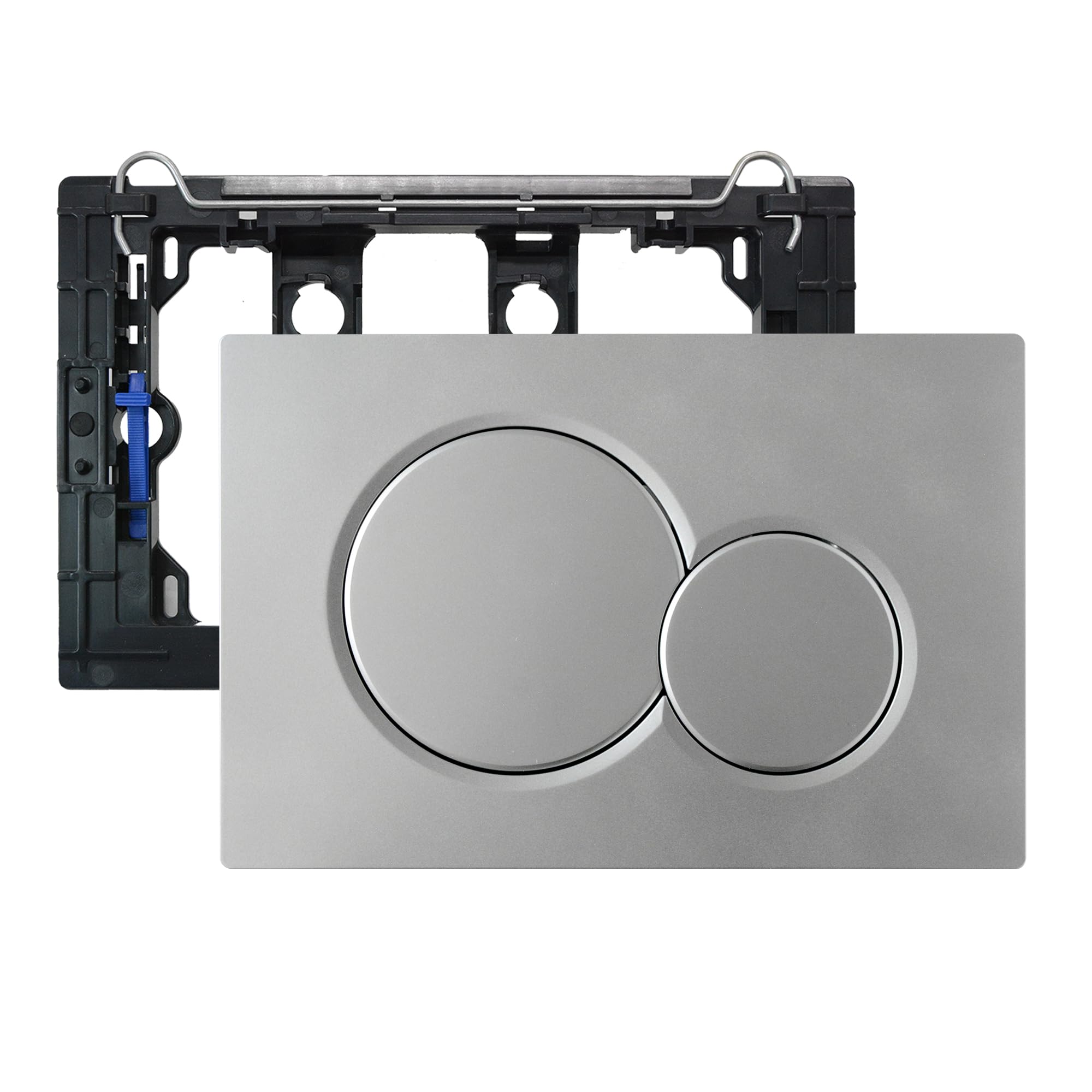 Dual Flush Valve Actuator Plate Compatible with Geberit 115.770.46.5, Bright Silver Plated. Concealed Cistern Toilet Repair Parts and Replacements.