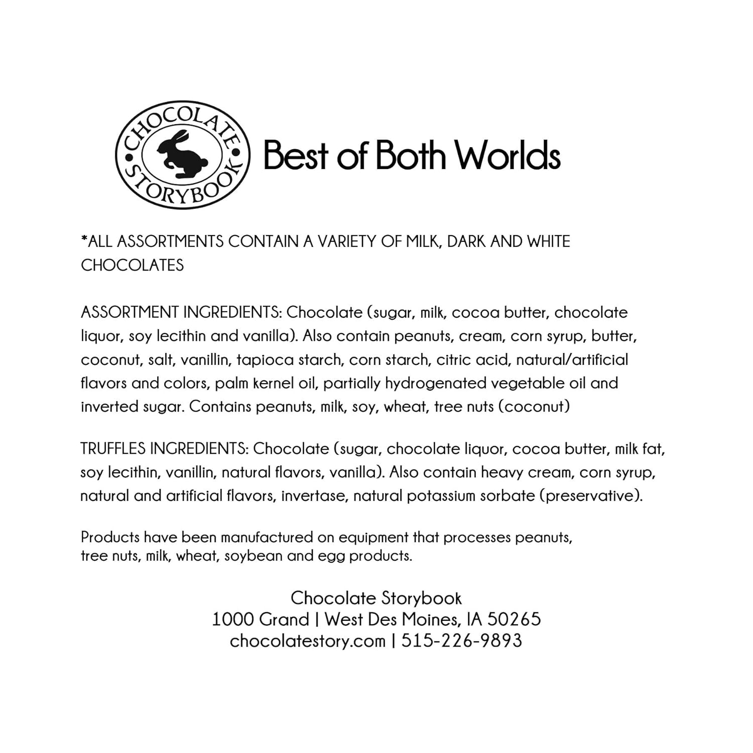 Chocolate Assortment Gift Box Best of Both Worlds - Truffles, Assorted Milk, Dark, White, Chocolates, Special Occassions