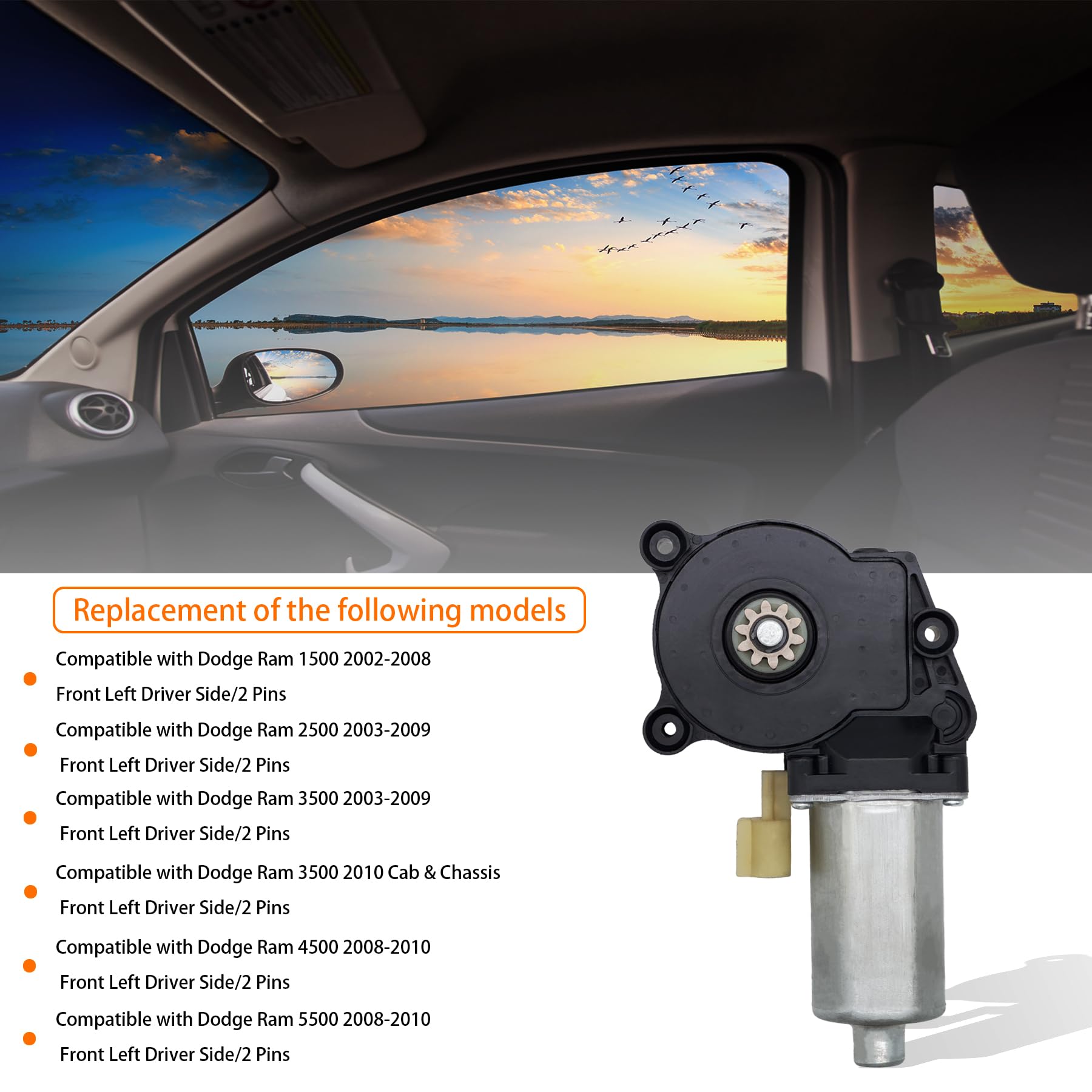 Car Window Motor MiCCiKA Front Left Power Window Motor - Compatible ...