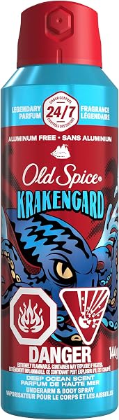 Old Spice Krakengard Body Spray 144g with deep ocean scent