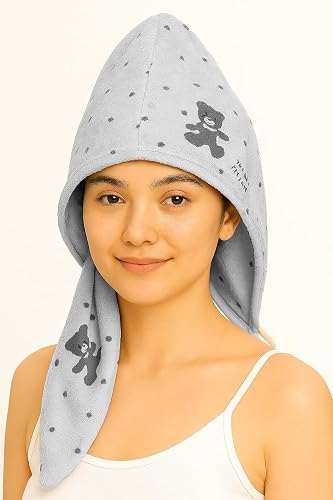 Midastra Premium Microfiber Hair Wrap Towel 500 GSM – Ultra Soft, Quick Dry, Super Absorbent, Lint-Free, Perfect for Women & Girls, Hair Drying & Spa Use (Grey Panda)