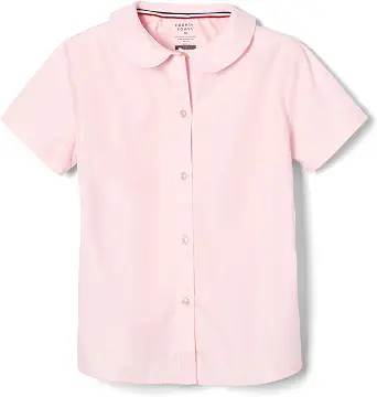 French Toast Girls' Peter Pan Collar Short Sleeve Blouse, Blue