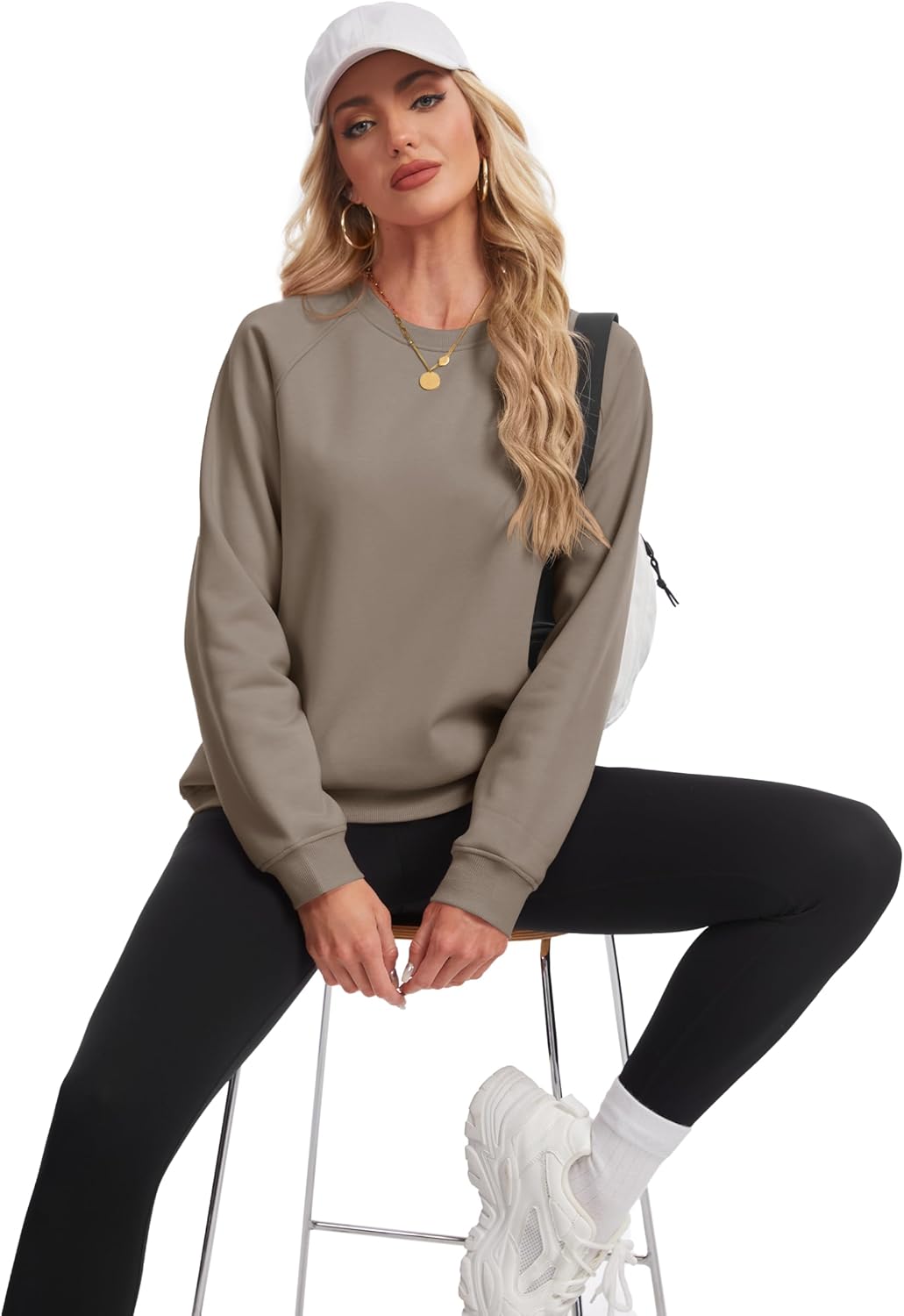 MAGCOMSEN Women's Sweatshirt Fleece Sherpa Lined Pullover Sweaters Warm Long Sleeve Shirts Crewneck Winter Tops - Image 6