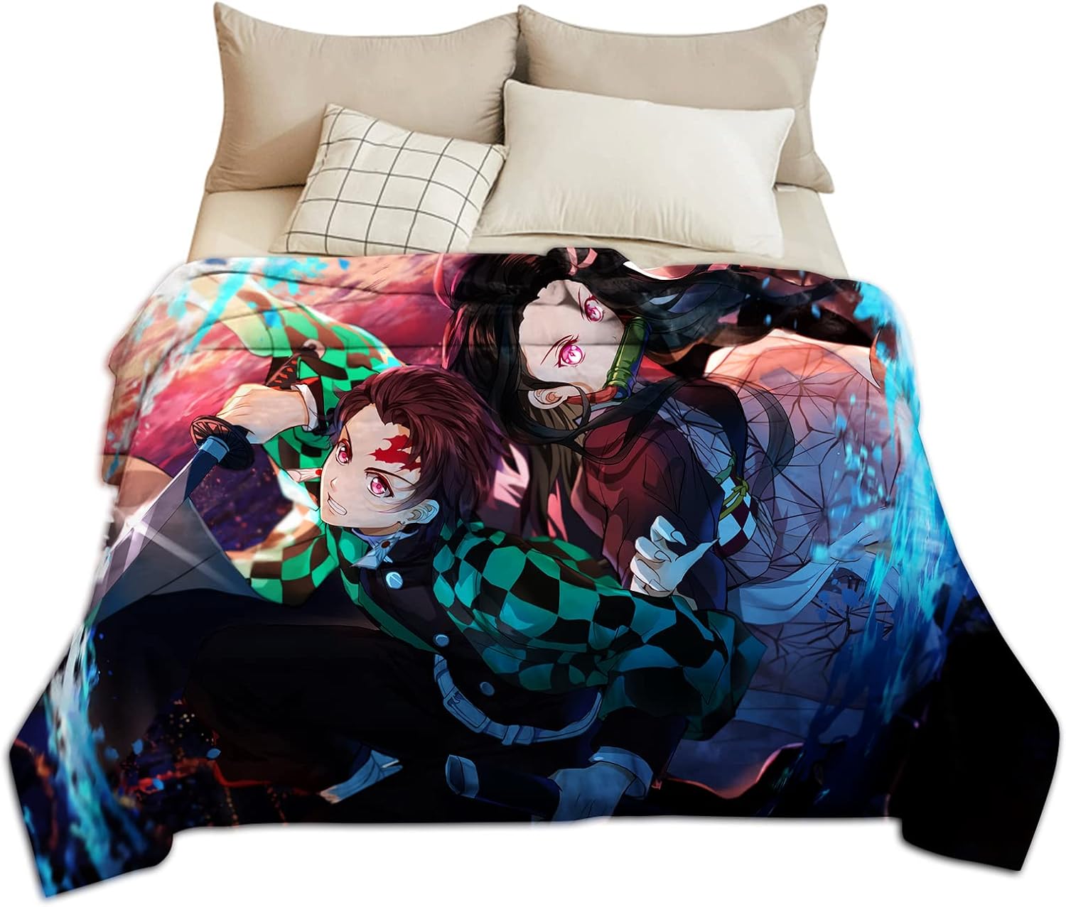 Anime Blanket Tanjiro/Zenitsu/Inosuke/Nezuko Blanket Tanjiro/Nezuko
