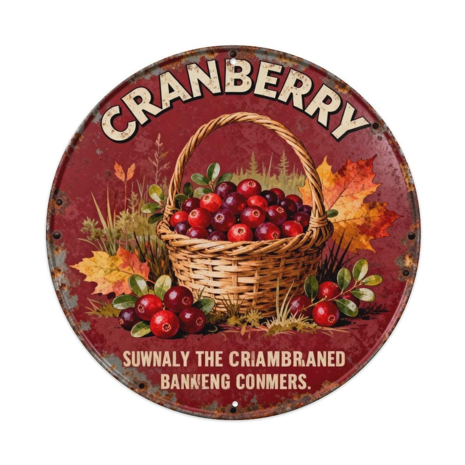 CRANBERRY Metal Tin Sign Plaque