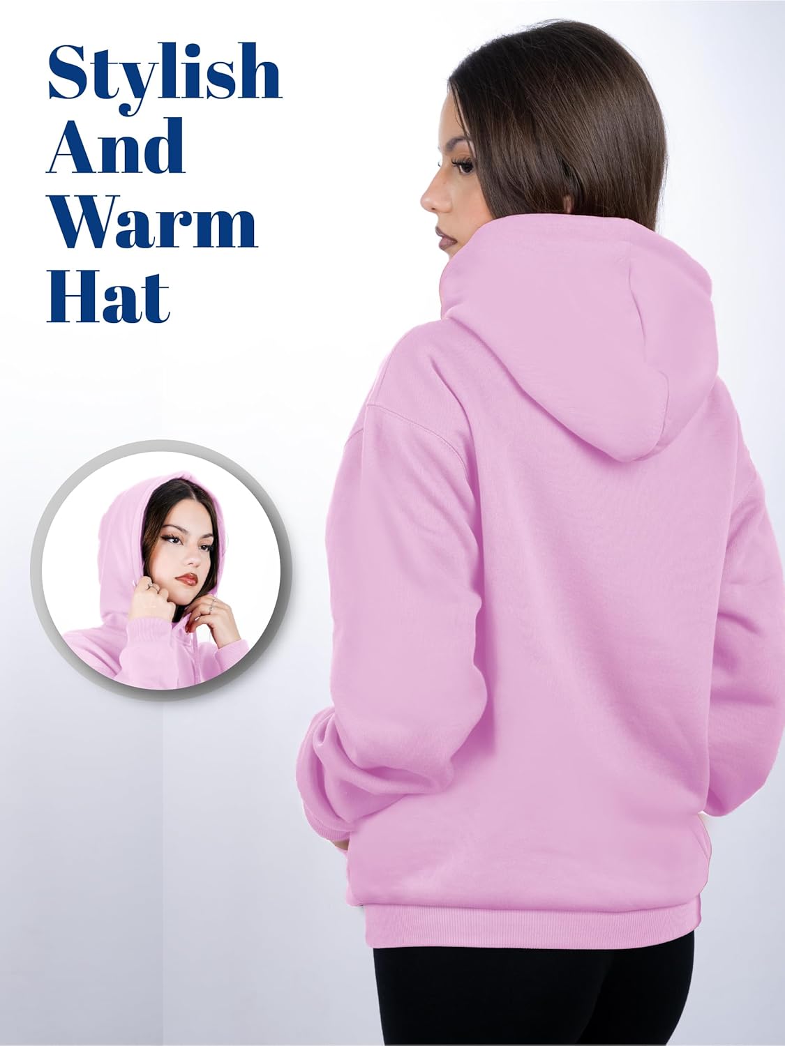 Oversized Pullover Hoodie for Women Soft Fleece Cotton Blend, Cozy Everyday Sweatshirt - Image 5