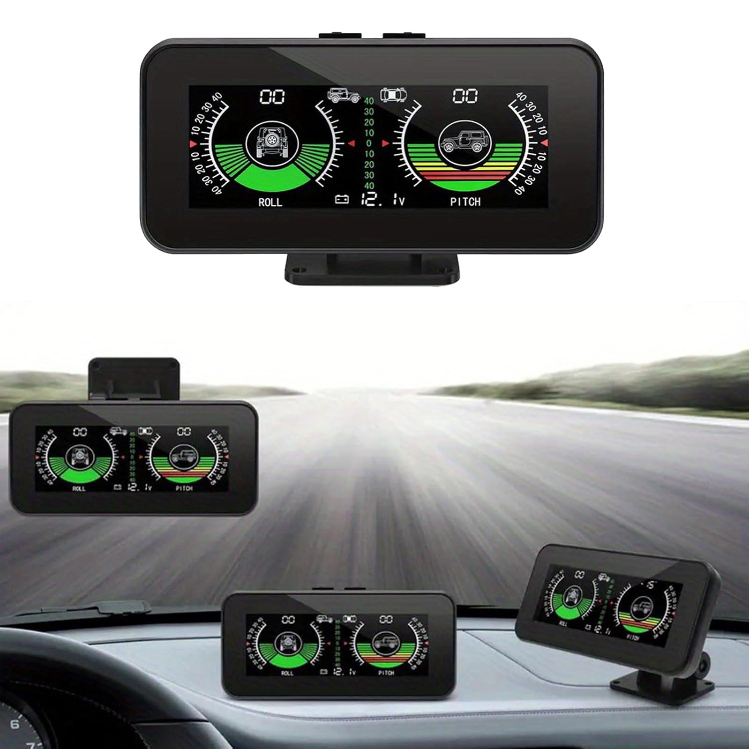 Car HUD Display with Speedometer Altitudes and Inclinometer for Enhanced Driving Vehicle Head Up Display