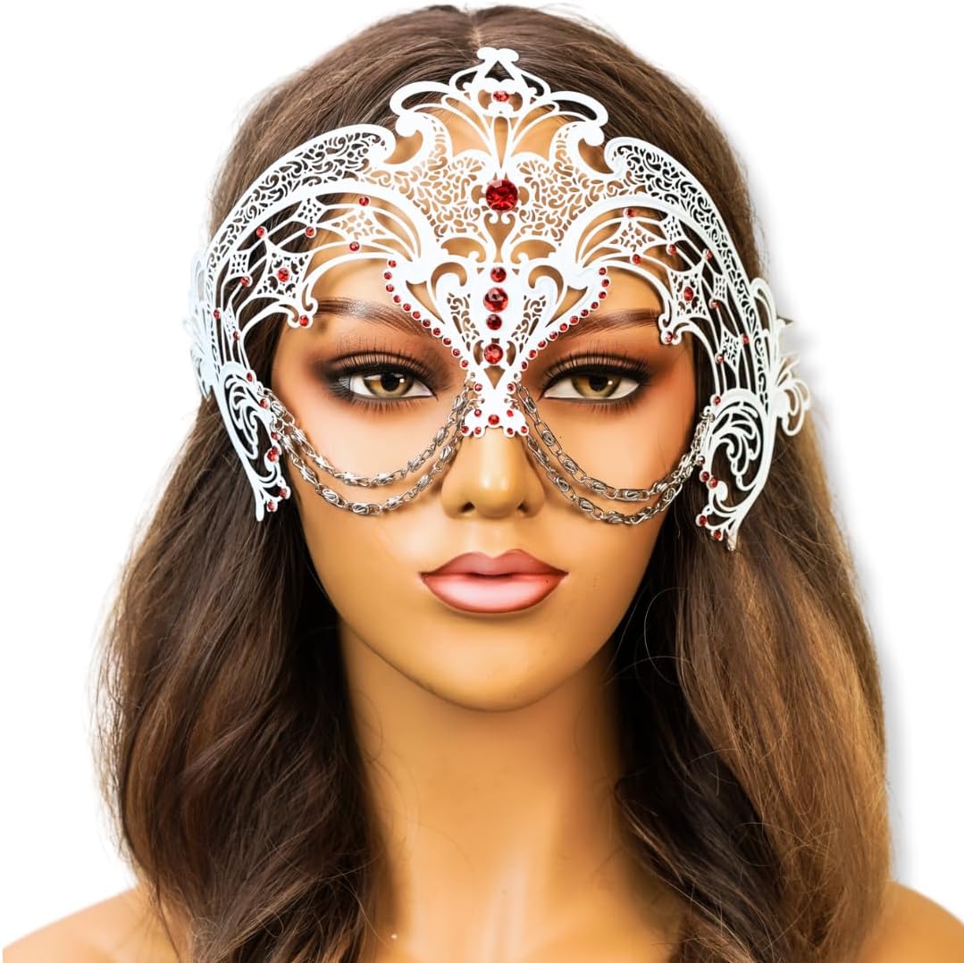 Queen's Masquerade Mask for Women Large Eye Halloween Costume Cosplay Medieval Party Masks Venetian Mardi Gras Burlesque Mask