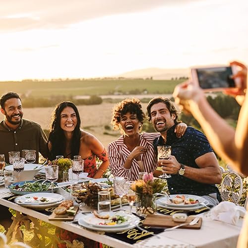 Miniatura 6 de Bayson 50 manteles individuales desechables de papel con lunares dorados para cumpleaños, bodas, fiestas, cenas, cocina, decoración de 11 x 17