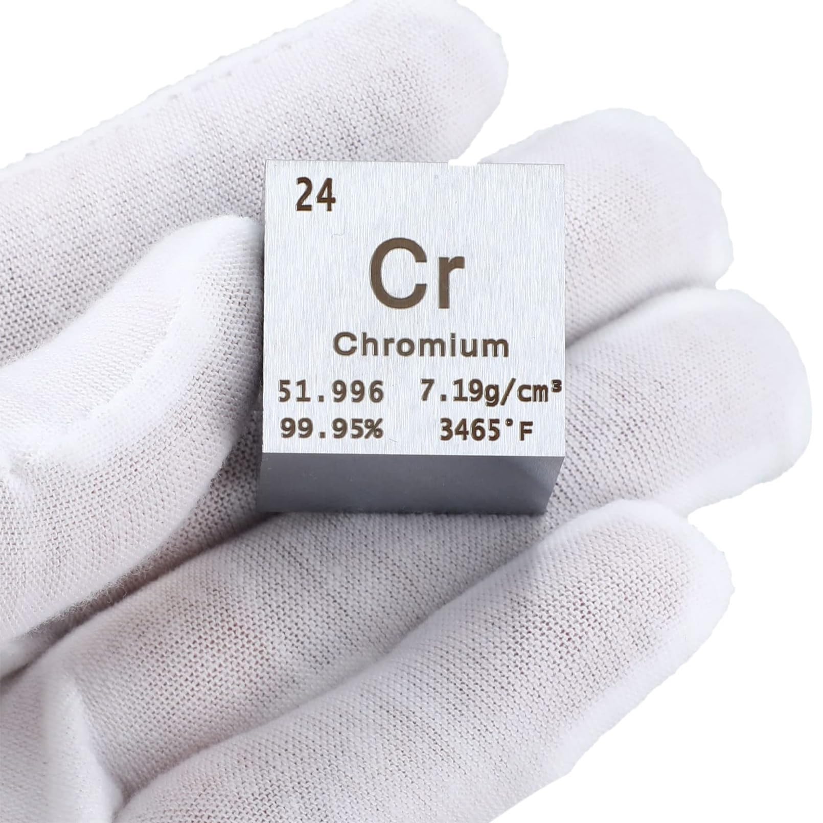 Chromwürfel, 25,4 mm (25,4 mm) – Dichtewürfel aus reinem Metall mit hoher Dichte, für Sammlungen von Elementen, Laborexperimente, Freizeitmaterialien
