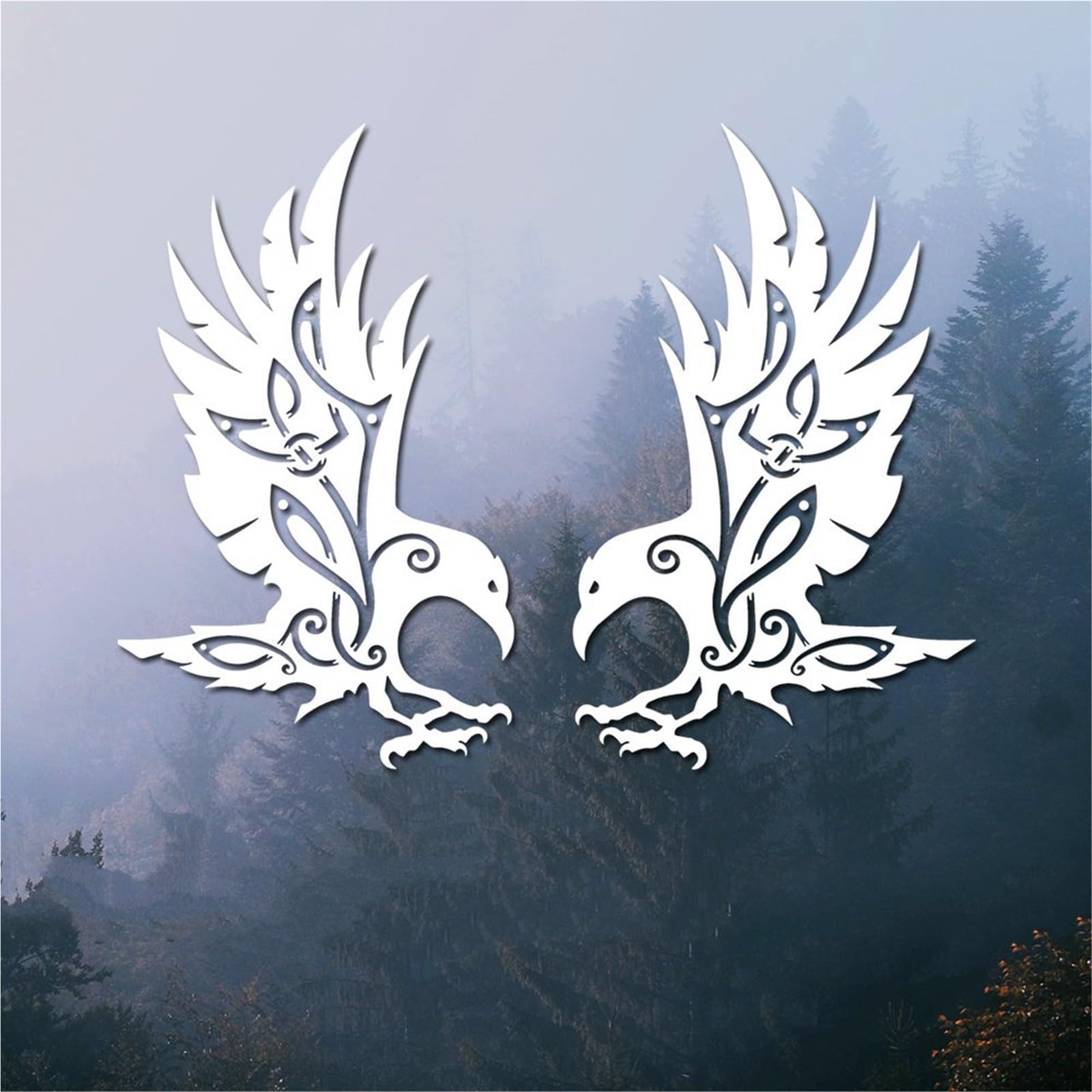 Hafgdj White Sticker, Detailed Wing Design, Removable Decal For Cars, Trucks & Motorcycles