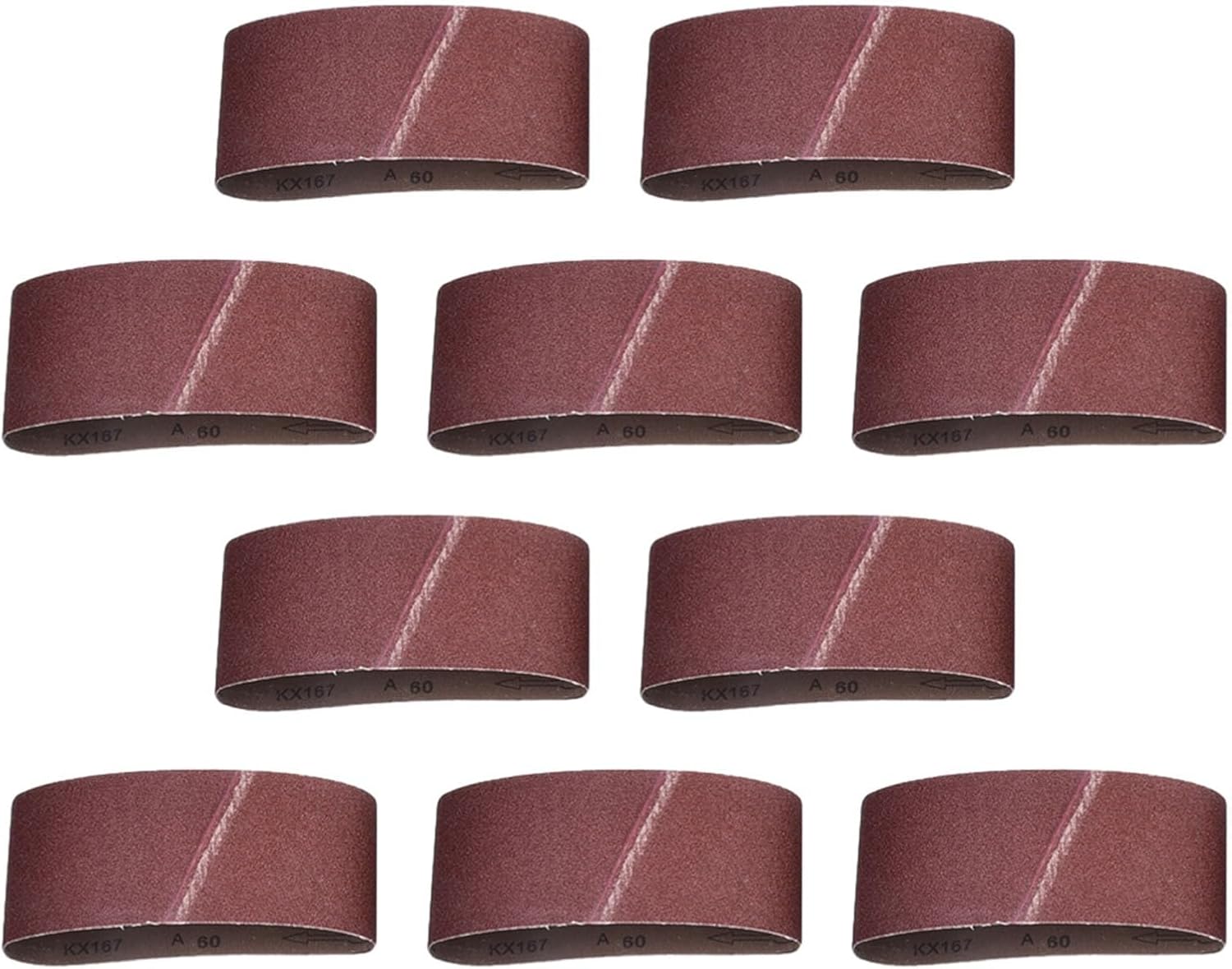 10-Pack 60 Grit Sanding Belts 100x560mm, Aluminum Oxide Abrasive Belts For Sanders, Fine Grit Sandpaper For Wood Metal Plastic Fiberglass Leather Polishing