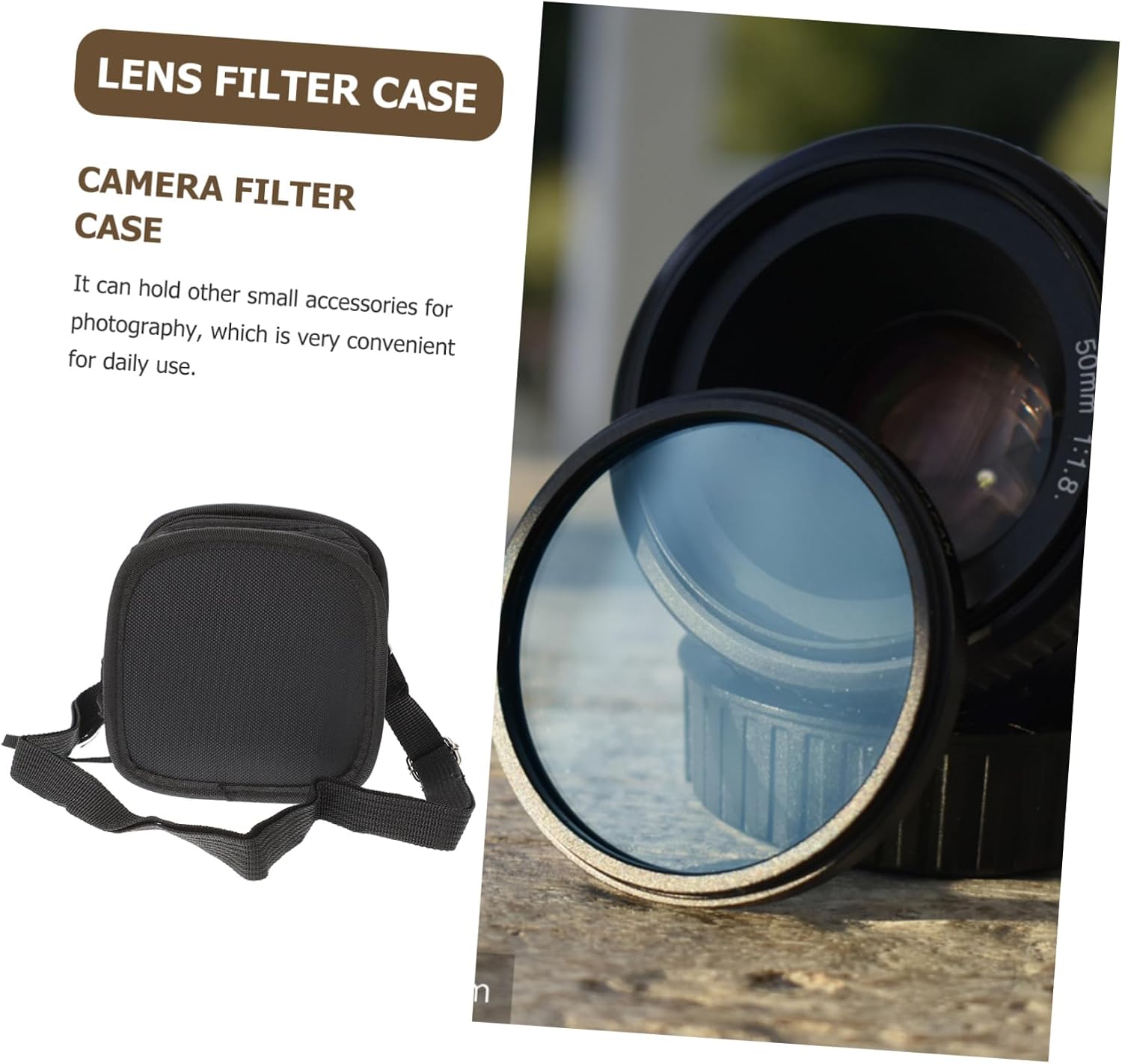 SHINEOFI 2pcs Camera Filter Case Multiple Pockets for Easy Organization Photography Filter Bag for Lens and Quick Access Lightweight and Compact Carrying and Accessories