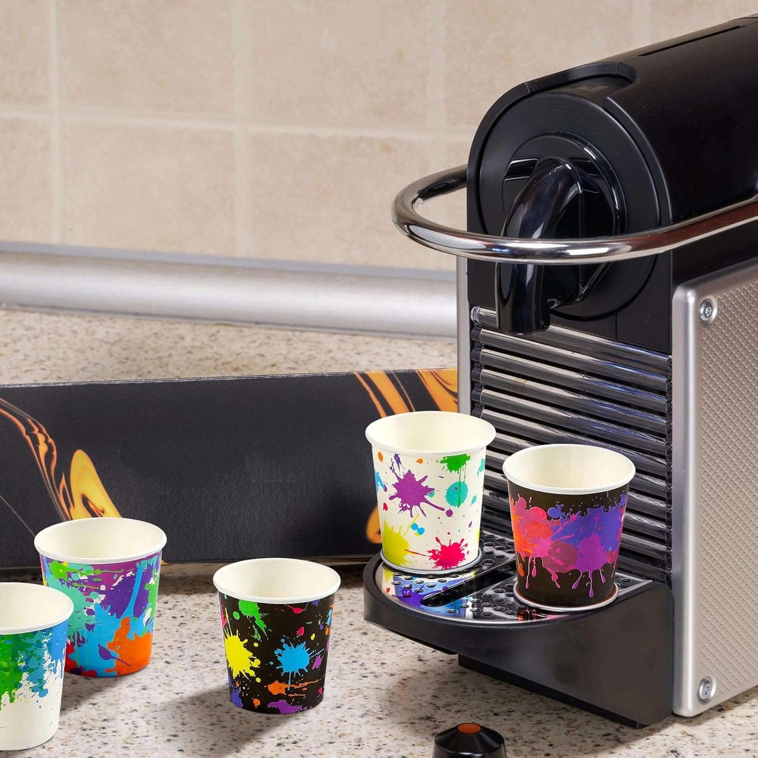 Tiamon 500 Pack 2 oz Paper Cups, Mini Mouthwash Disposable Bathroom Small Paper Drinking Espresso Cups for Home Office Travel Picnic Party Supplies(Artist Paint) - Image 6